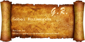 Gebei Rozamunda névjegykártya